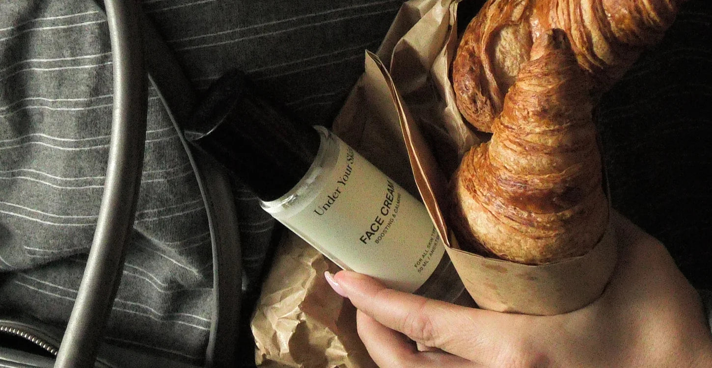 Face cream and croissants