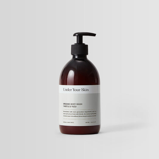 Body wash på en ljus bakgrund.