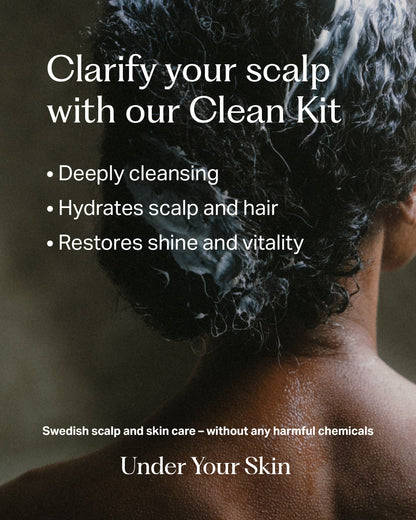 Bild med text som listar fördelar med att använda vår Clean Kit