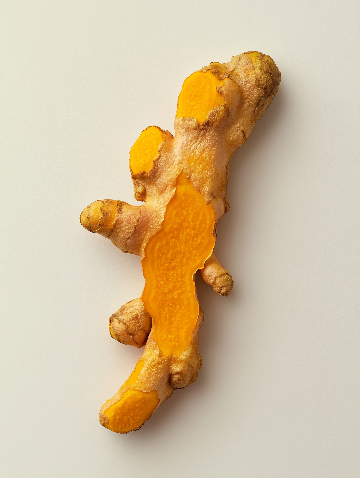 picture of turmeric root on white background